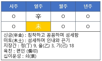 사주명리] 신미일주(辛未日柱)