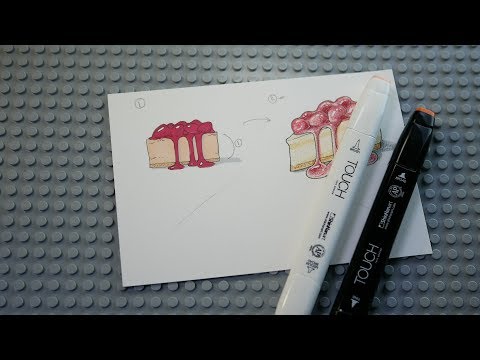 손그림 강좌  관찰과 표현 - 귀여운 딸기 케이크 일러스트 그리기 illustrator/ lecture