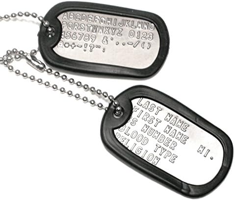 Amazon.Com: Armyu Customized Military Dog Tags - Personalized Metal Tags  Matte Set With 2 Chains And 2 Silencers (Choose Any Color) : Office Products