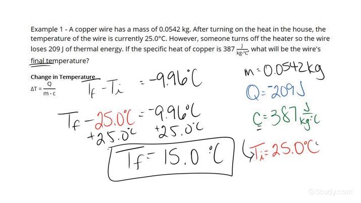 How To Calculate Final Temperature Of An Object After Heat Removed |  Physics | Study.Com