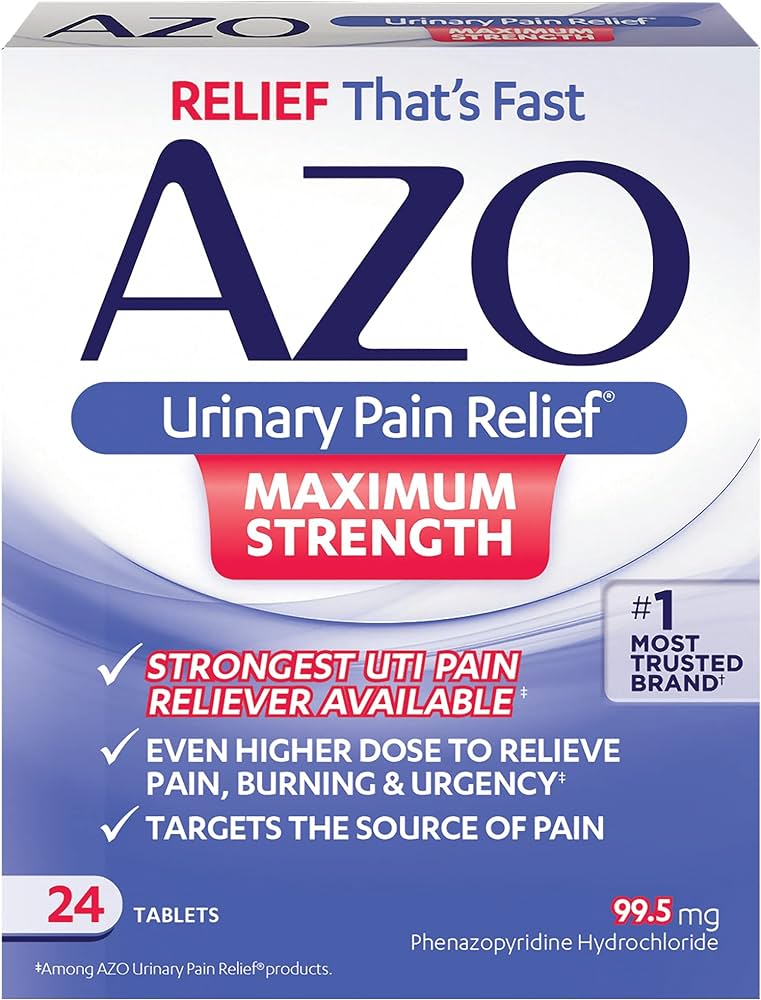 Amazon.Com: Azo Urinary Pain Relief Maximum Strength | Fast Relief Of Uti  Pain, Burning & Urgency | Targets Source Of Pain | #1 Most Trusted Brand |  24 Tablets : Health & Household