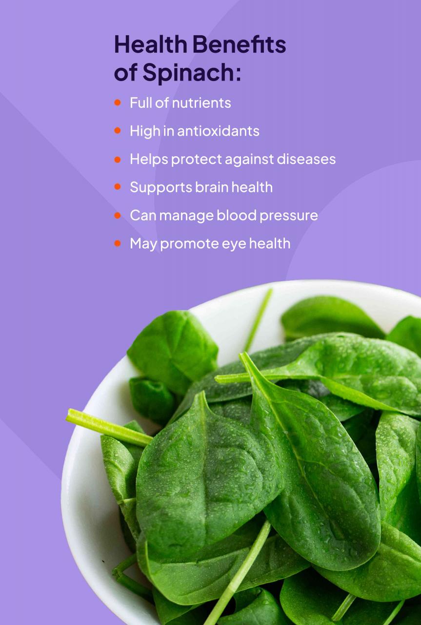 6 Health Benefits Of Spinach