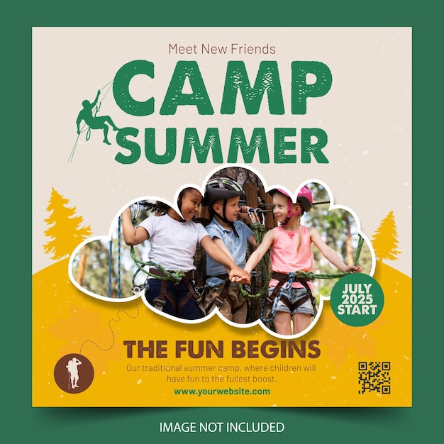 Premium Vector | Kids Summer Camp Template