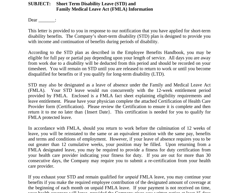 Fmla Letter Employee: Fill Out & Sign Online | Dochub