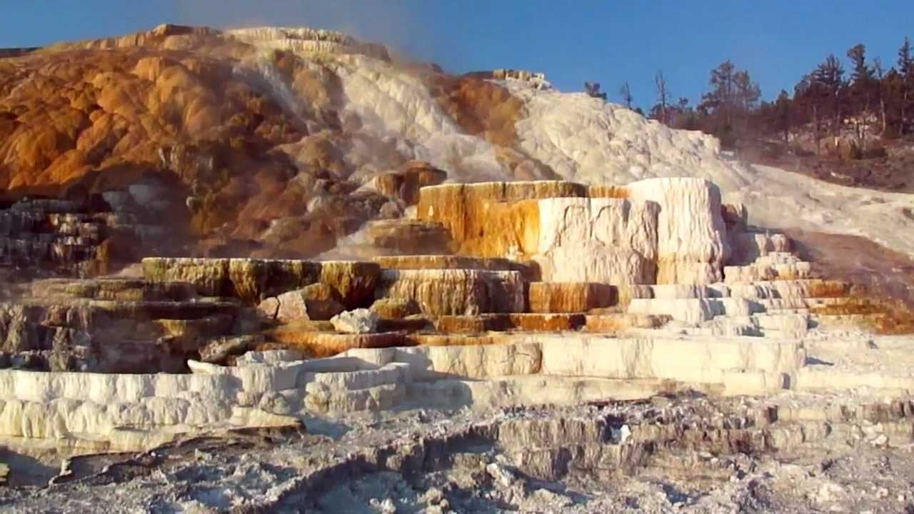 Mammoth Hot Springs In Yellowstone National Park - Youtube