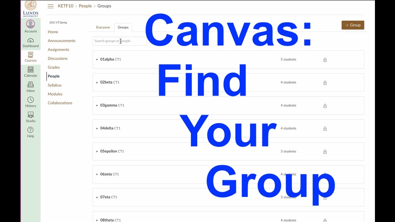 Finding Your Group In Canvas - Youtube