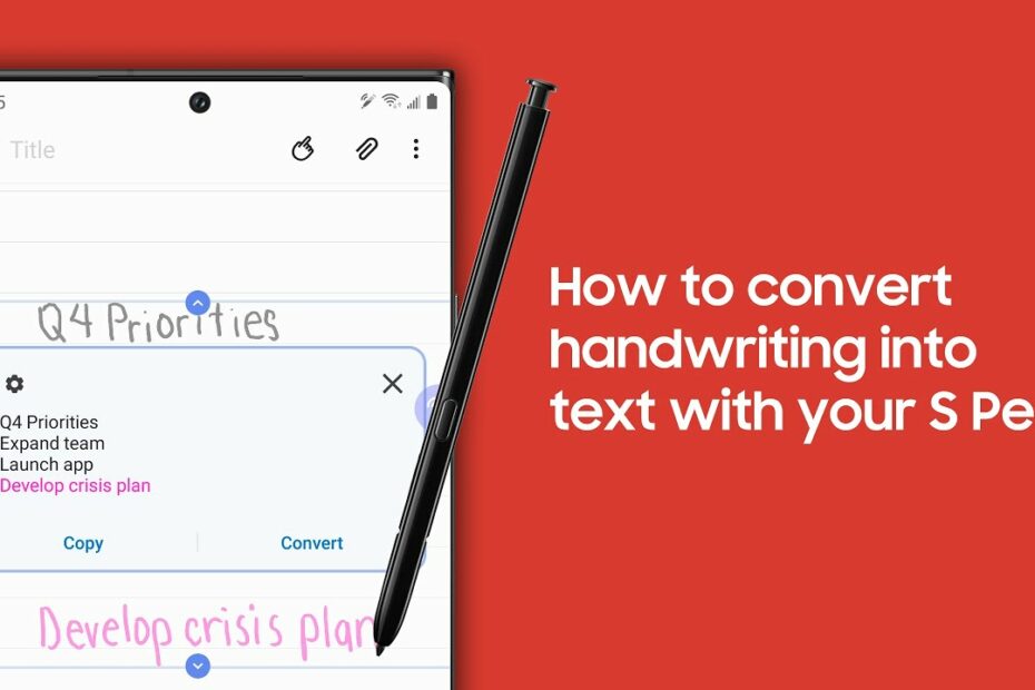 How To Convert Handwriting Into Text With Your S Pen - Youtube