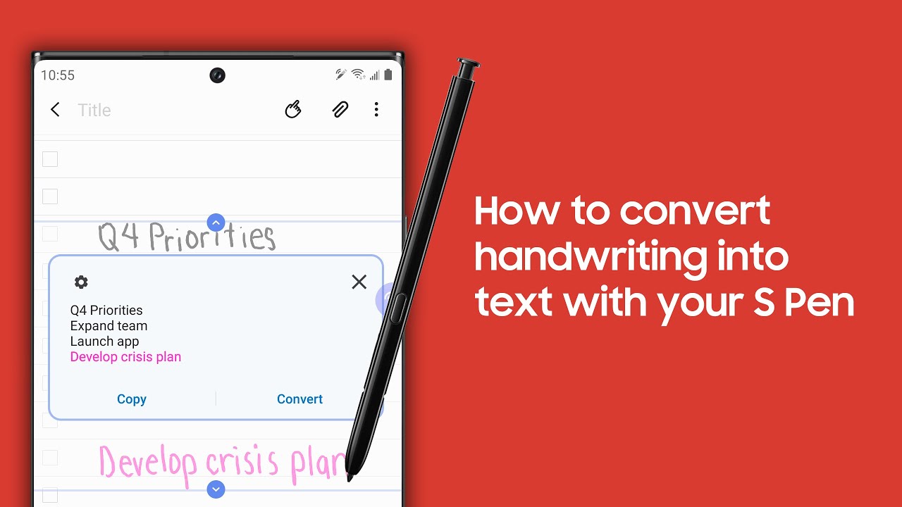 How To Convert Handwriting Into Text With Your S Pen - Youtube