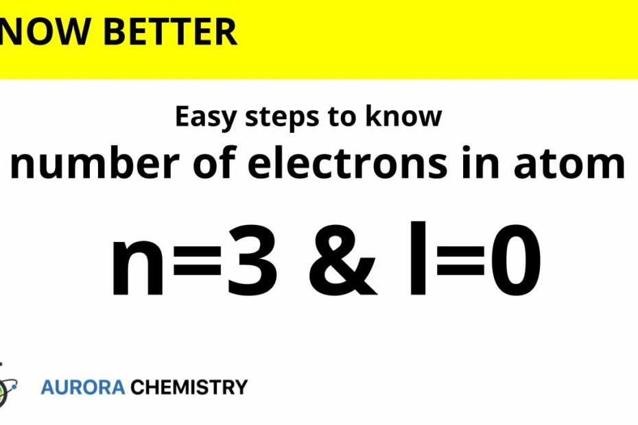 How Many Electrons Are Present In A Atom Having Quantum Numbers N=3, L=1? -  Youtube