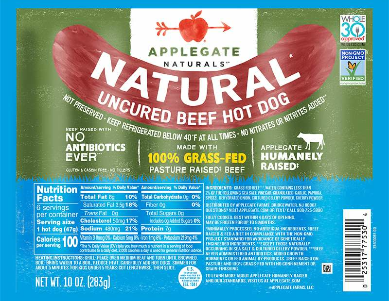 Products - Hot Dogs - Natural Uncured Beef Hot Dog - Applegate