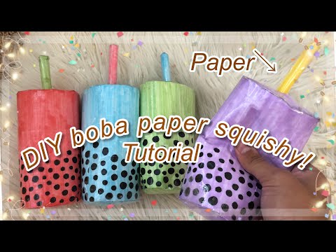 HOW TO MAKE A BOBA PAPER SQUISHY super easy! - tutorial