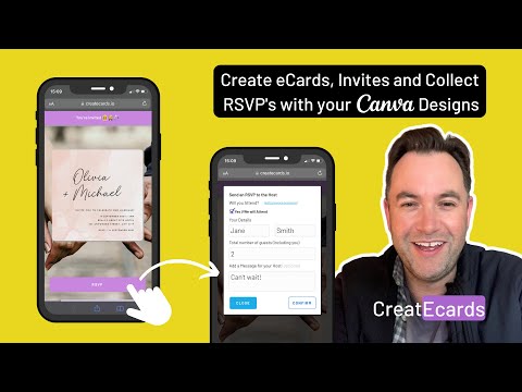 How to Create INVITATIONS AND COLLECT RSVP’s for FREE | Canva + CreatEcards Tutorial