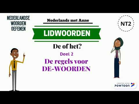 Lidwoorden: De of het? Deel 2- regels voor 'de' woorden. Nederlands leren: NT2, A1(Dutch beginners).