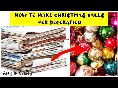 How to make Christmas Balls/DIY Christmas Decorations/Christmas Crafts/Christmas ball using paper