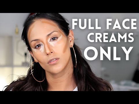 USING ONLY CREAM PRODUCTS | FULL FACE MAKEUP TUTORIAL