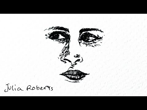 ASMR drawing | How to draw Julia Roberts beautiful face | drawing actress